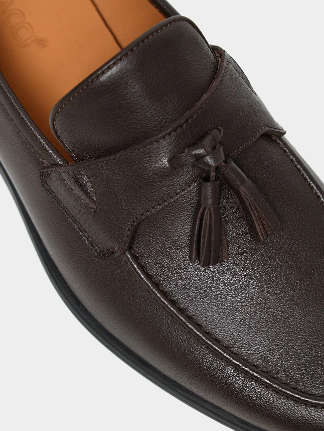 Лоферы мужские демисезон; лето;, цвет коричневый, натуральная кожа M801303 | 5