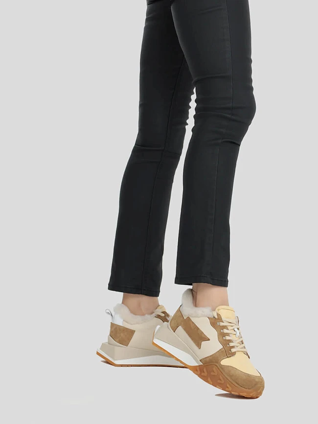 Кроссовки женские зимние, цвет бежевый, натуральная кожа 1221296M | 8