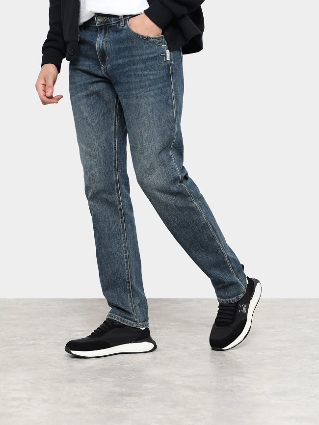 Кроссовки мужские демисезонные, цвет черный, натуральный спилок/текстиль/натуральная кожа M03103 | 1