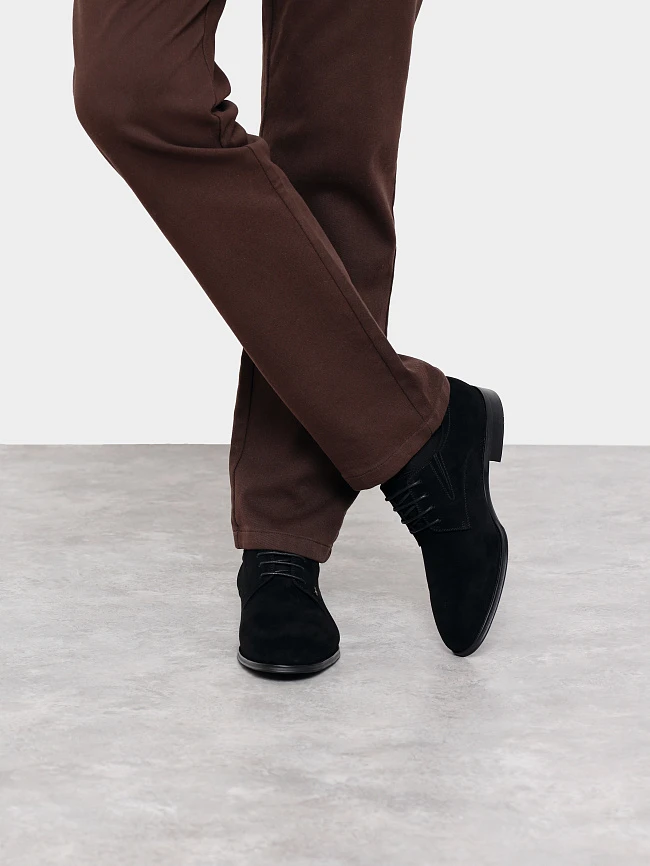 Полуботинки мужские всесезонные, цвет черный, натуральный велюр M1023183 | 7