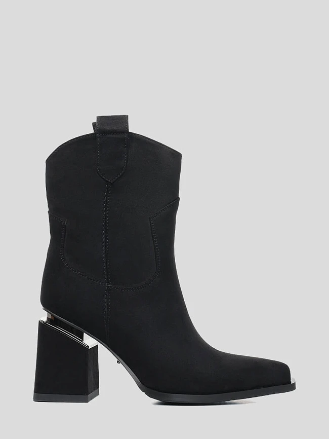 Полусапоги женские демисезонные, цвет черный, искусственный велюр 1847441 | 3