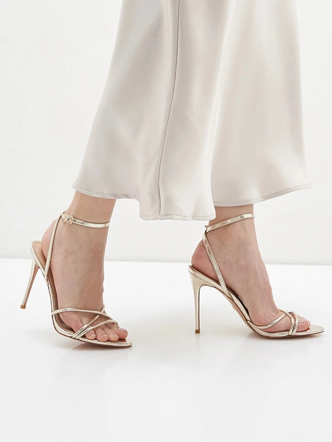 Босоножки женские летние, цвет золотой, натуральная кожа 496712 | 6