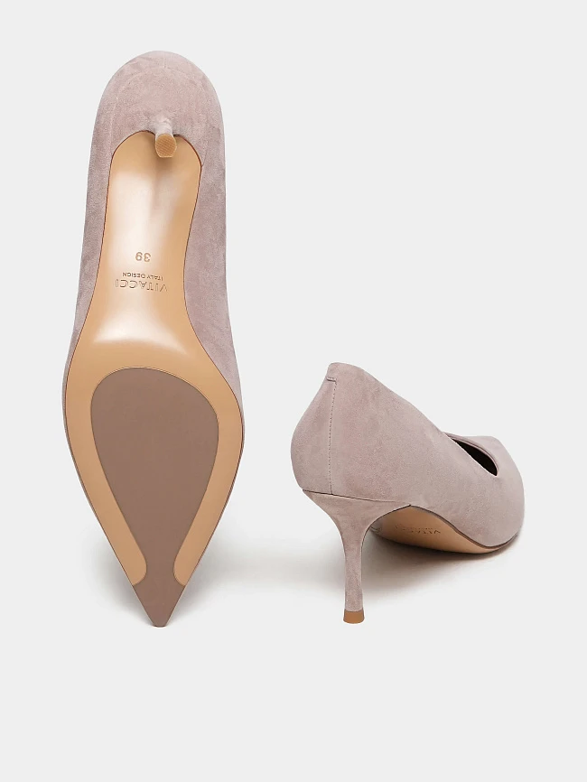 Туфли женские всесезонные, цвет бежевый, натуральный велюр 497445 | 4