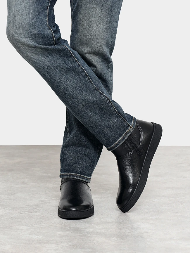 Полусапоги мужские зимние, цвет черный, натуральная кожа M254259M | 9