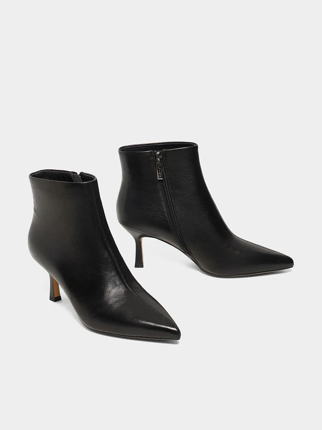 Ботильоны женские всесезонные, цвет черный, натуральная кожа 17VC420 | 2