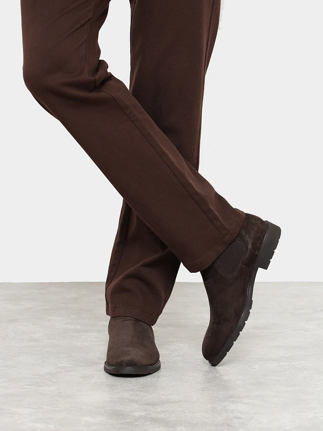 Ботинки мужские демисезонные, цвет коричневый, натуральный велюр M1023009 | 9