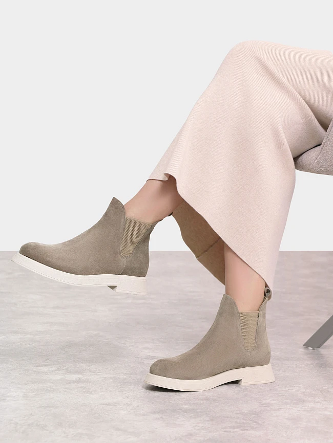 Ботинки женские демисезонные, цвет мокко, натуральный спилок 136555 | 11