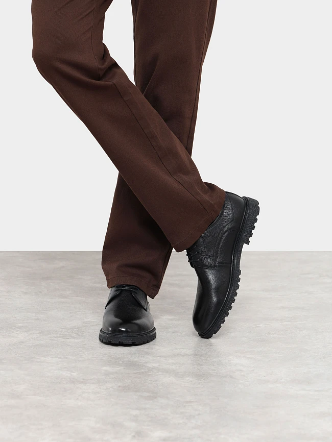 Полуботинки мужские демисезонные, цвет черный, натуральная кожа M24VC080 | 9