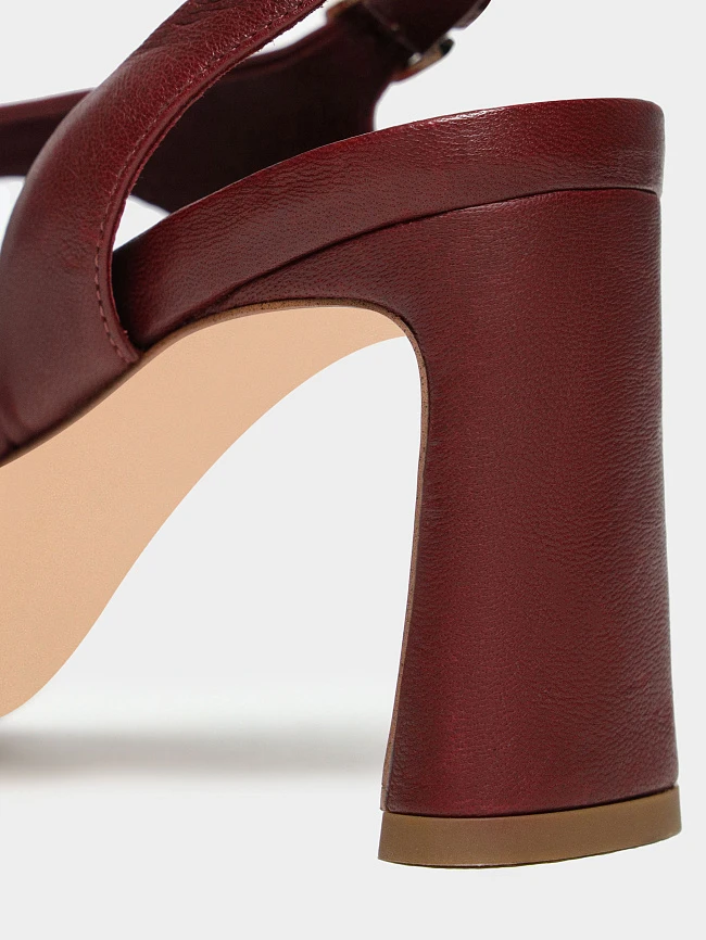 Босоножки женские летние, цвет бордовый, натуральная кожа 1495084 | 5
