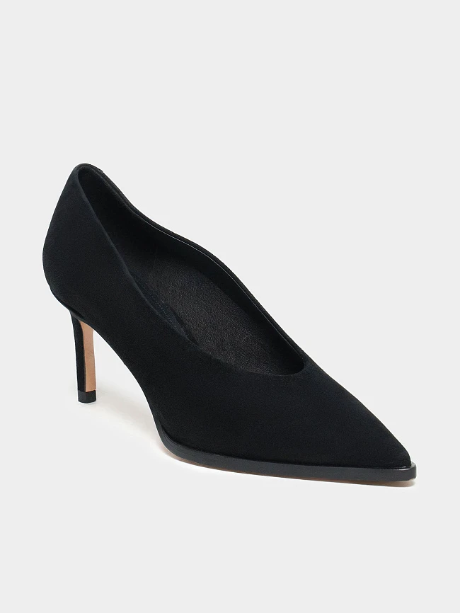 Туфли женские всесезонные, цвет черный, натуральный велюр 497630 | 2