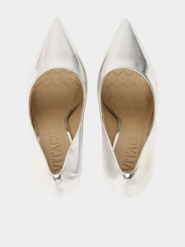 Туфли женские всесезонные, цвет серебряный, натуральная кожа 496266P | 5