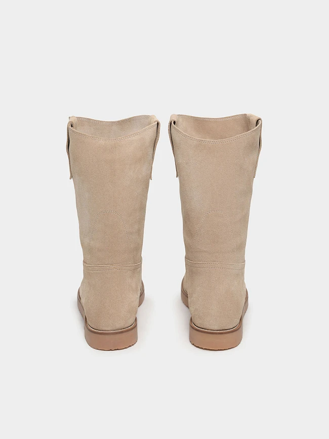 Полусапоги женские демисезонные, цвет бежевый, натуральный спилок 136568 | 6