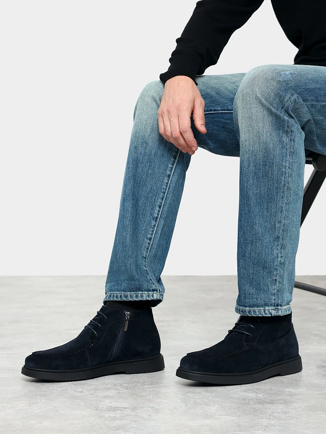 Ботинки мужские демисезонные, цвет синий, натуральный спилок M801238 | 9