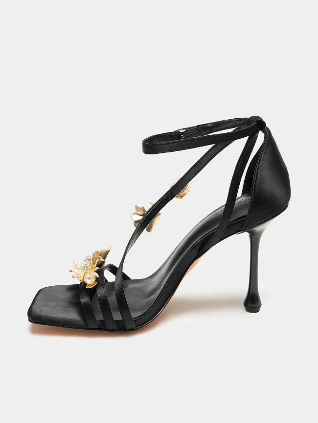 Босоножки женские летние, цвет черный, текстиль 6550220P | 9