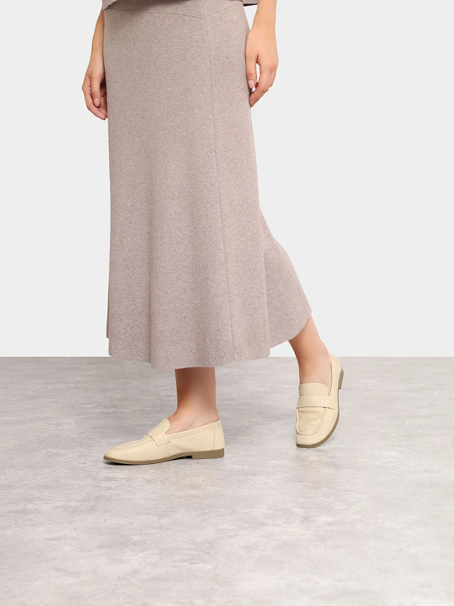 Лоферы женские всесезонные, цвет молочный, натуральная кожа 3630228 | 7