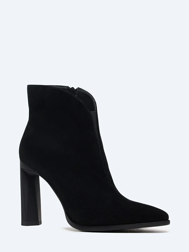 Ботильоны женские демисезонные, цвет черный, натуральный велюр 1849292 | 1