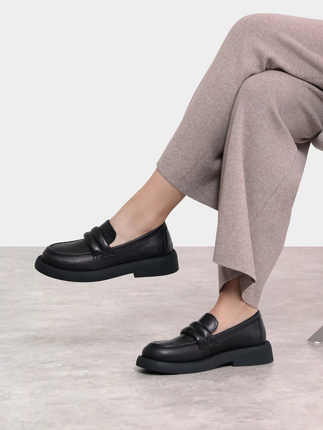 Лоферы женские всесезонные, цвет черный, натуральная кожа 1221263 | 11