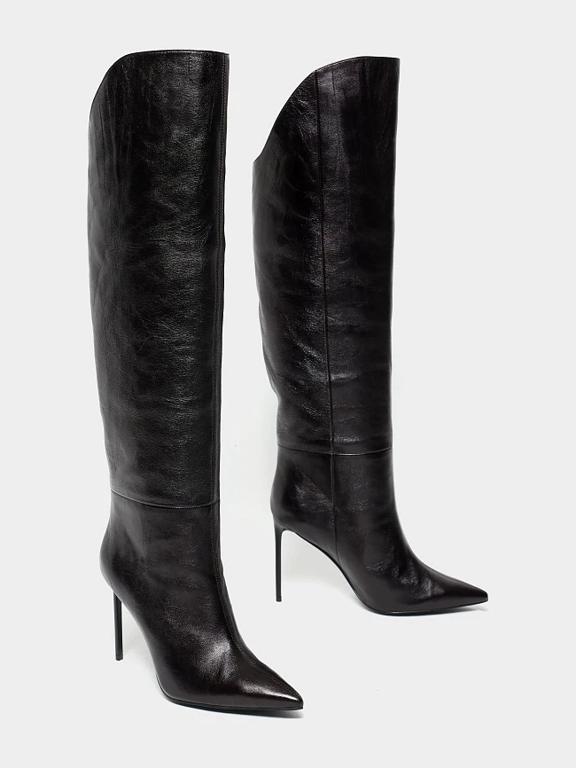 Сапоги женские демисезонные, цвет бордовый, натуральная кожа 1494628 | 3