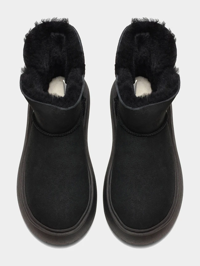 Полусапоги женские зимние, цвет черный, натуральный велюр 1013799M | 5