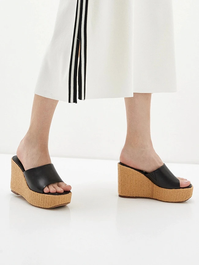 Сабо женские летние, цвет черный, натуральная кожа 1821391 | 6