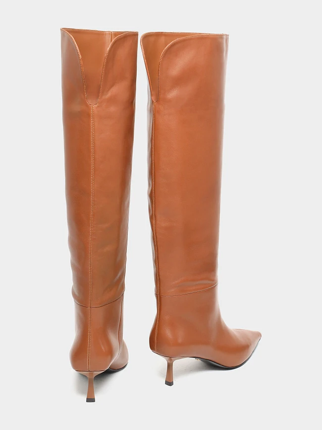 Сапоги женские демисезонные, цвет рыжий, натуральная кожа 1494584 | 4