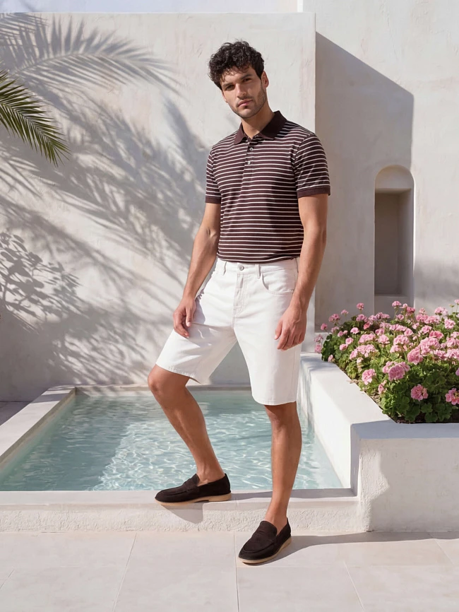 Лоферы мужские всесезонные, цвет коричневый, натуральный велюр M262278 | 2