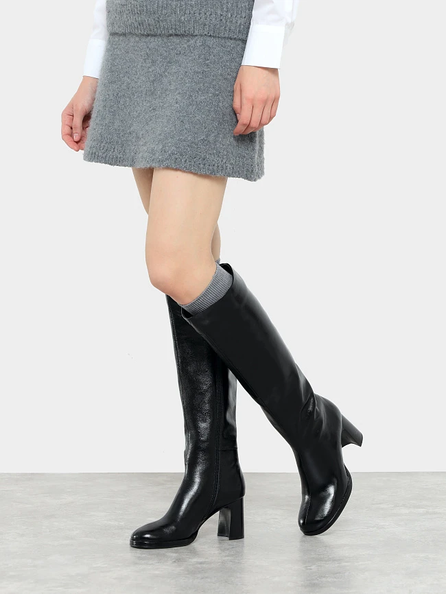 Сапоги женские демисезонные, цвет черный, натуральный наплак 944276 | 7