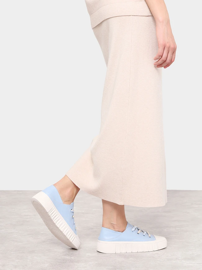 Кеды женские демисезонные, цвет голубой, натуральная кожа и полимерные материалы 6810011 | 9