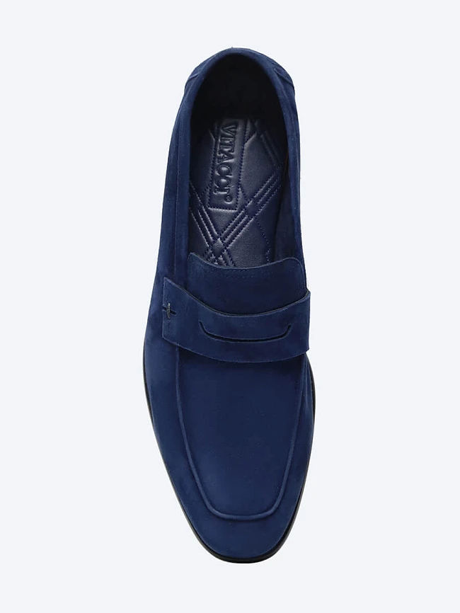 Лоферы мужские всесезонные, цвет синий, натуральный велюр M1022837 | 4