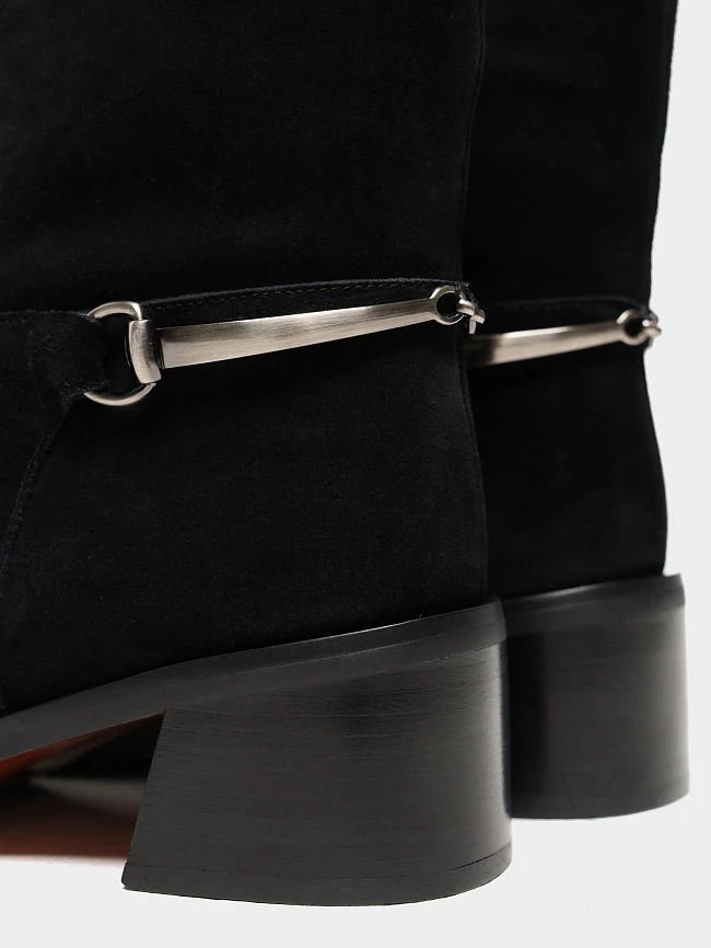 Полусапоги женские зимние, цвет черный, натуральный спилок 1494721M | 6