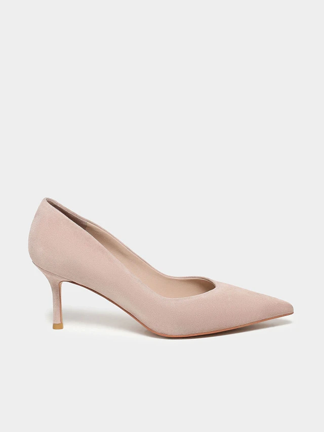 Туфли женские всесезонные, цвет бежевый, натуральный велюр 497445 | 1