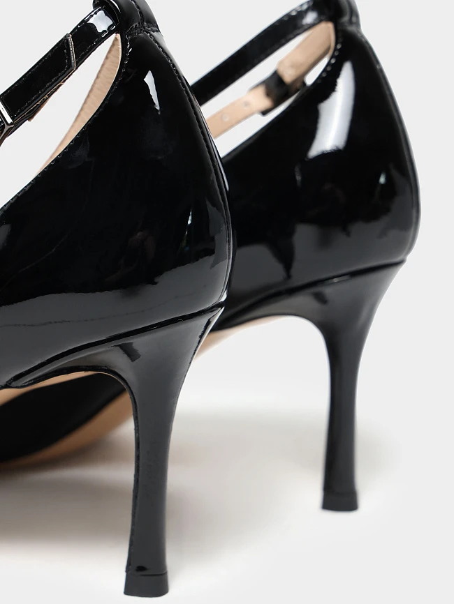 Туфли женские всесезонные, цвет черный, натуральная лаковая кожа 496620 | 6