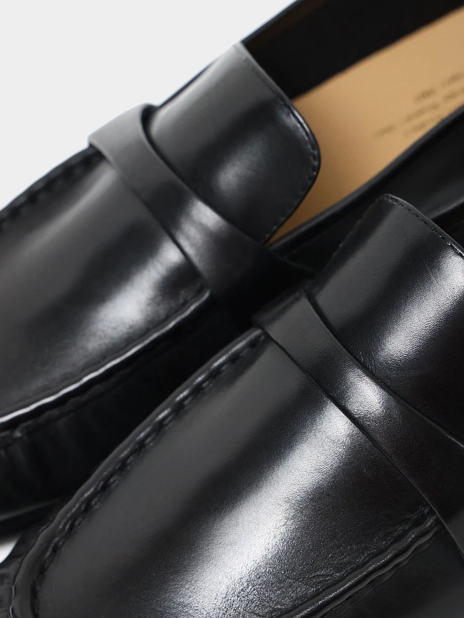 Лоферы женские всесезонные, цвет черный, натуральная кожа 7990170 | 6