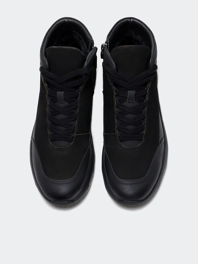 Ботинки мужские зимние, цвет черный, натуральная кожа/натуральный спилок M1782078M | 5