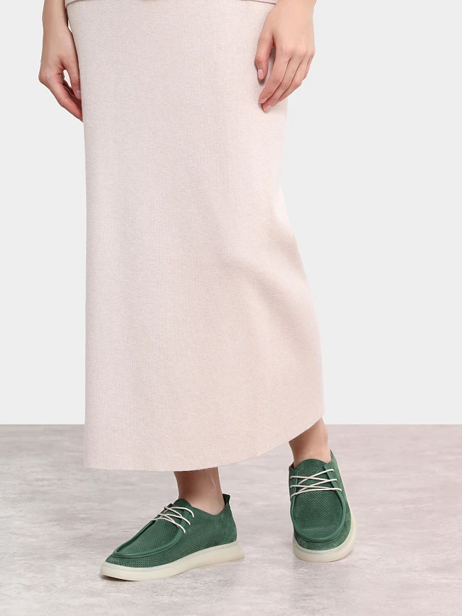 Полуботинки женские демисезонные, цвет зеленый, натуральный спилок 136444 | 8