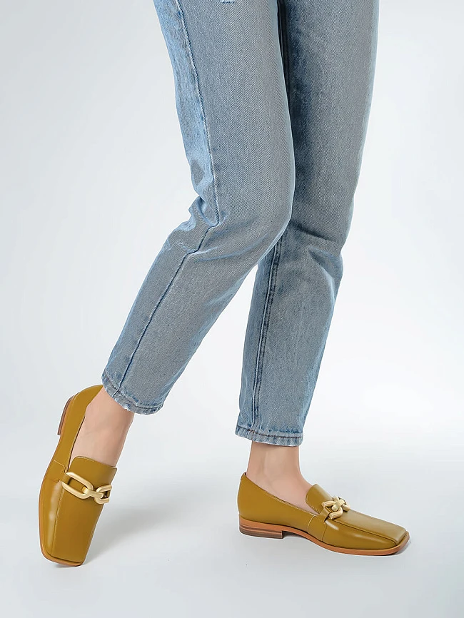 Лоферы 1492150 женские цвет желтый, натуральная кожа 1492150         | 7