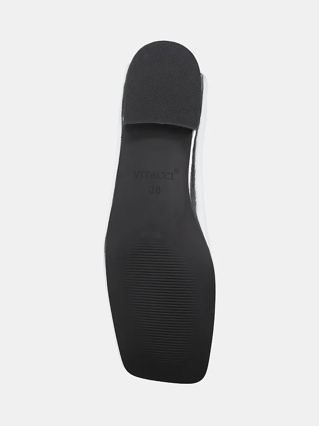 Балетки женские всесезонные, цвет серебряный, натуральная кожа и полимерные материалы 1849753 | 5