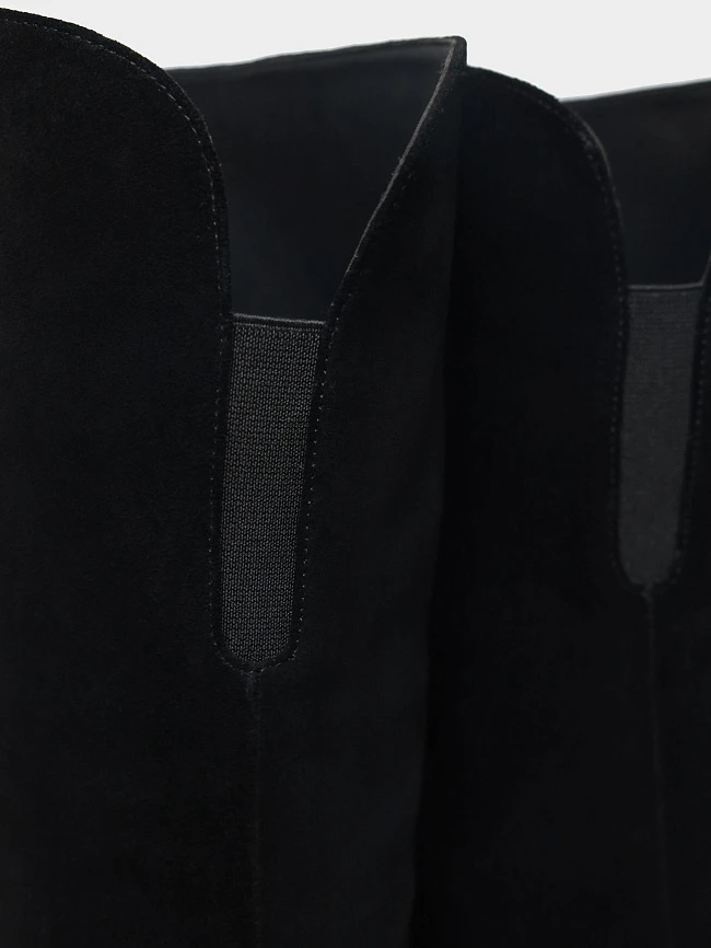 Ботфорты женские зимние, цвет черный, натуральная кожа/натуральный спилок 1730086M | 7