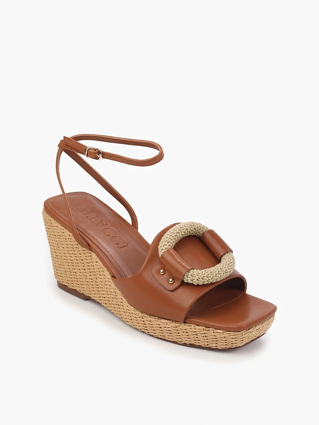 Босоножки женские летние, цвет рыжий, натуральная кожа 1821395 | 1