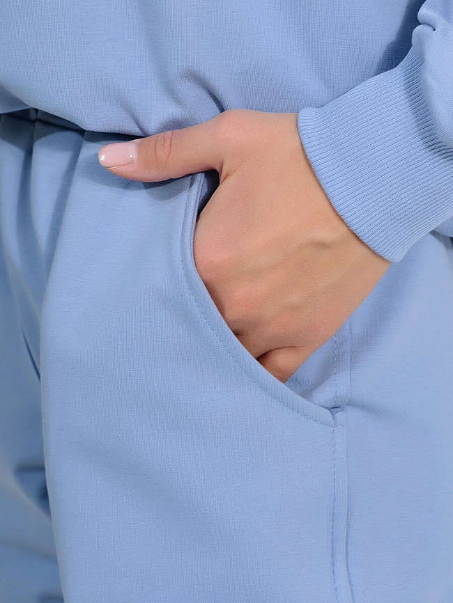 Костюмы спортивные SP005-9 женские цвет голубой, 70% хлопок, 25% полиэстер, 5% лайкра SP005-9 | 8