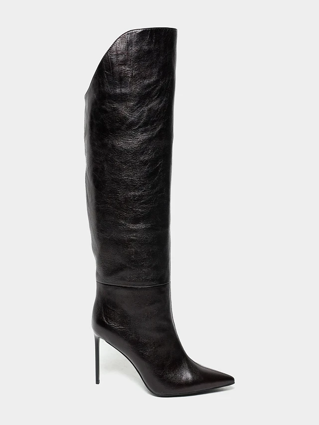 Сапоги женские демисезонные, цвет бордовый, натуральная кожа 1494628 | 1