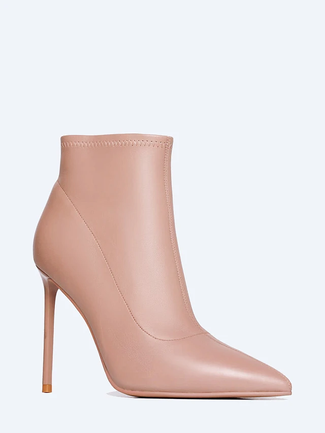 Ботильоны женские демисезонные, цвет бежевый, натуральная кожа 1492694 | 1