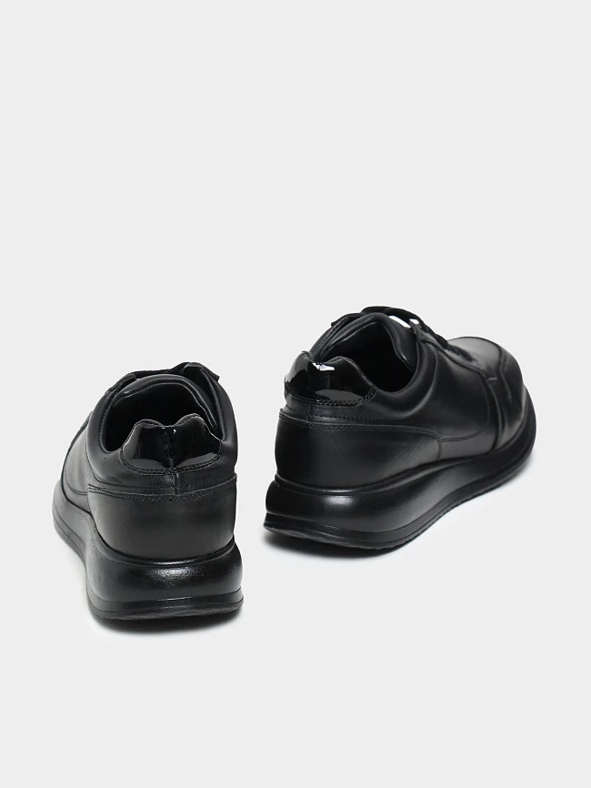 Кроссовки мужские демисезонные, цвет черный, натуральная кожа M969001 | 4