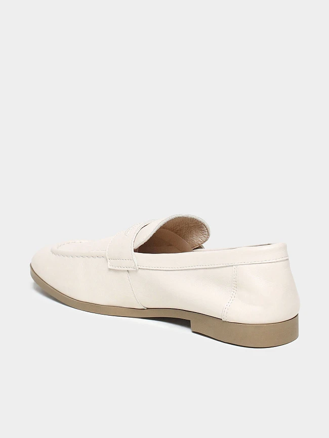 Лоферы женские всесезонные, цвет молочный, натуральная кожа 3630235 | 4