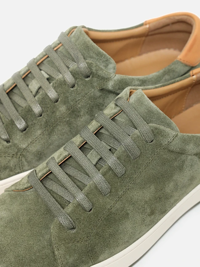 Кеды мужские демисезонные, цвет хаки, натуральный спилок/натуральная кожа M253678 | 6