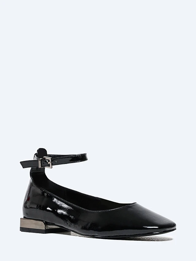 Балетки женские всесезонные, цвет черный, натуральная кожа и полимерные материалы 1849760 | 1