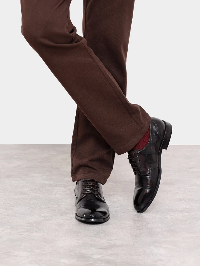 Полуботинки мужские всесезонные, цвет коричневый, натуральная кожа M262205 | 7