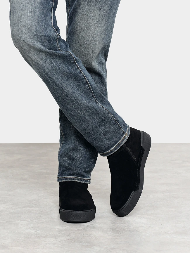 Полусапоги мужские зимние, цвет черный, натуральный спилок M1782122M | 9