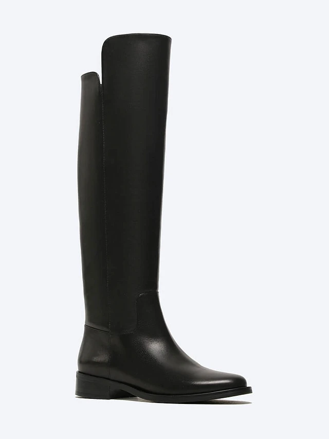 Сапоги женские демисезонные, цвет черный, натуральная кожа 1493987 | 1