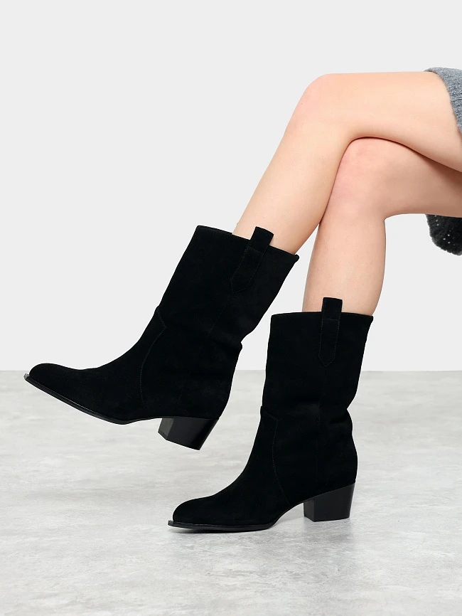 Сапоги женские зимние, цвет черный, натуральный спилок 642300M | 10